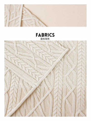 Oversized Cable Knit Bell Sleeve Sweater