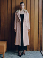 Faux Fur Collar Tweed Coat