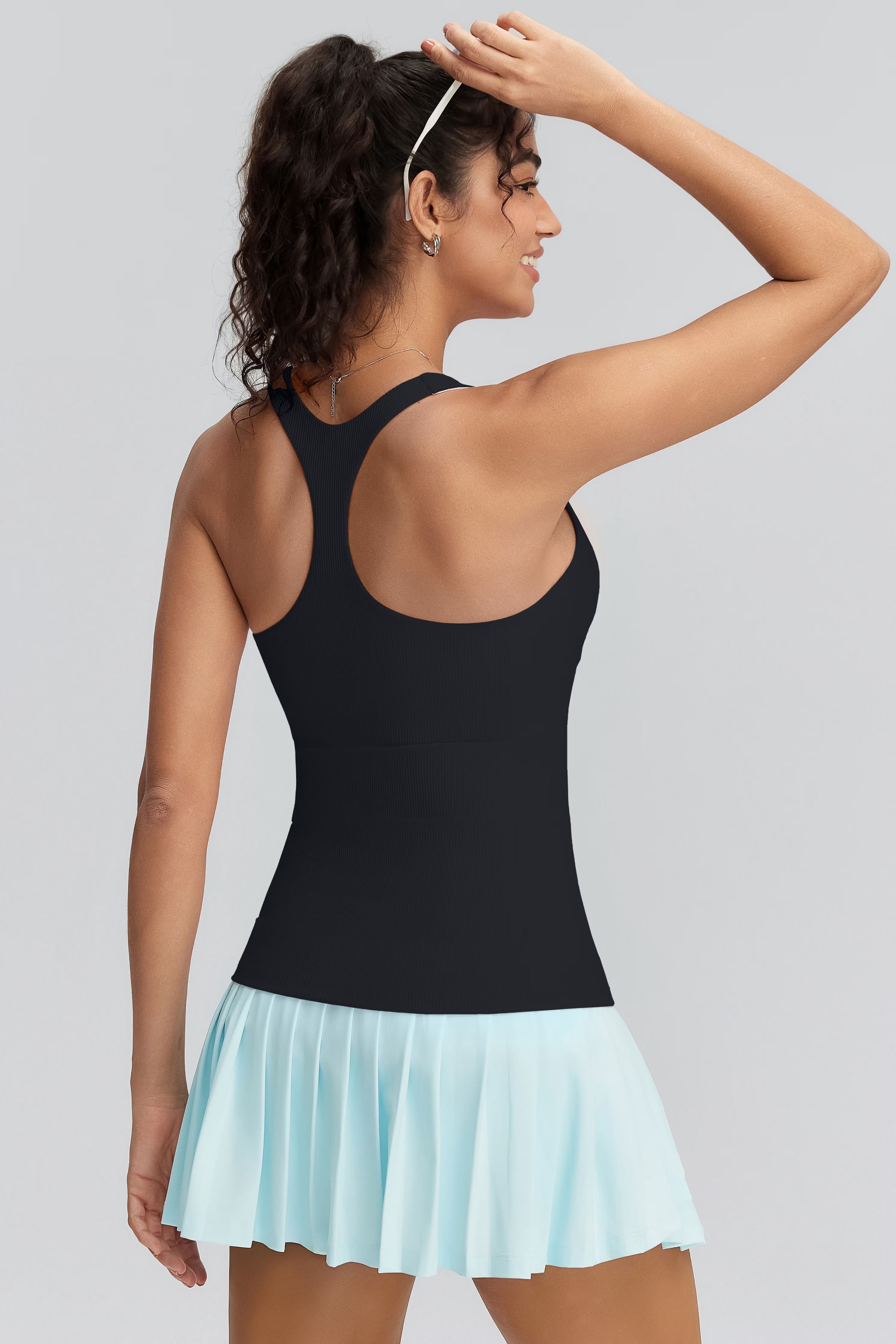 Ribbed Racerback Built In Bra Tank