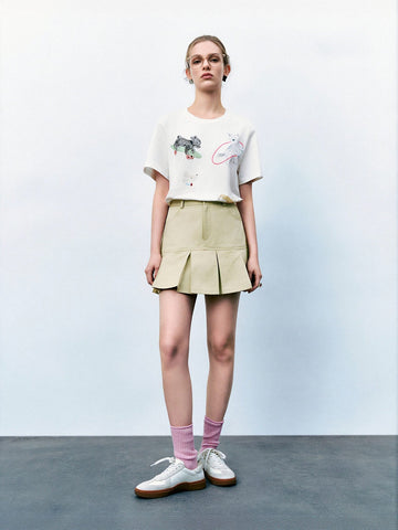 Urban Revivo A-Line Skirts-Gray Natural