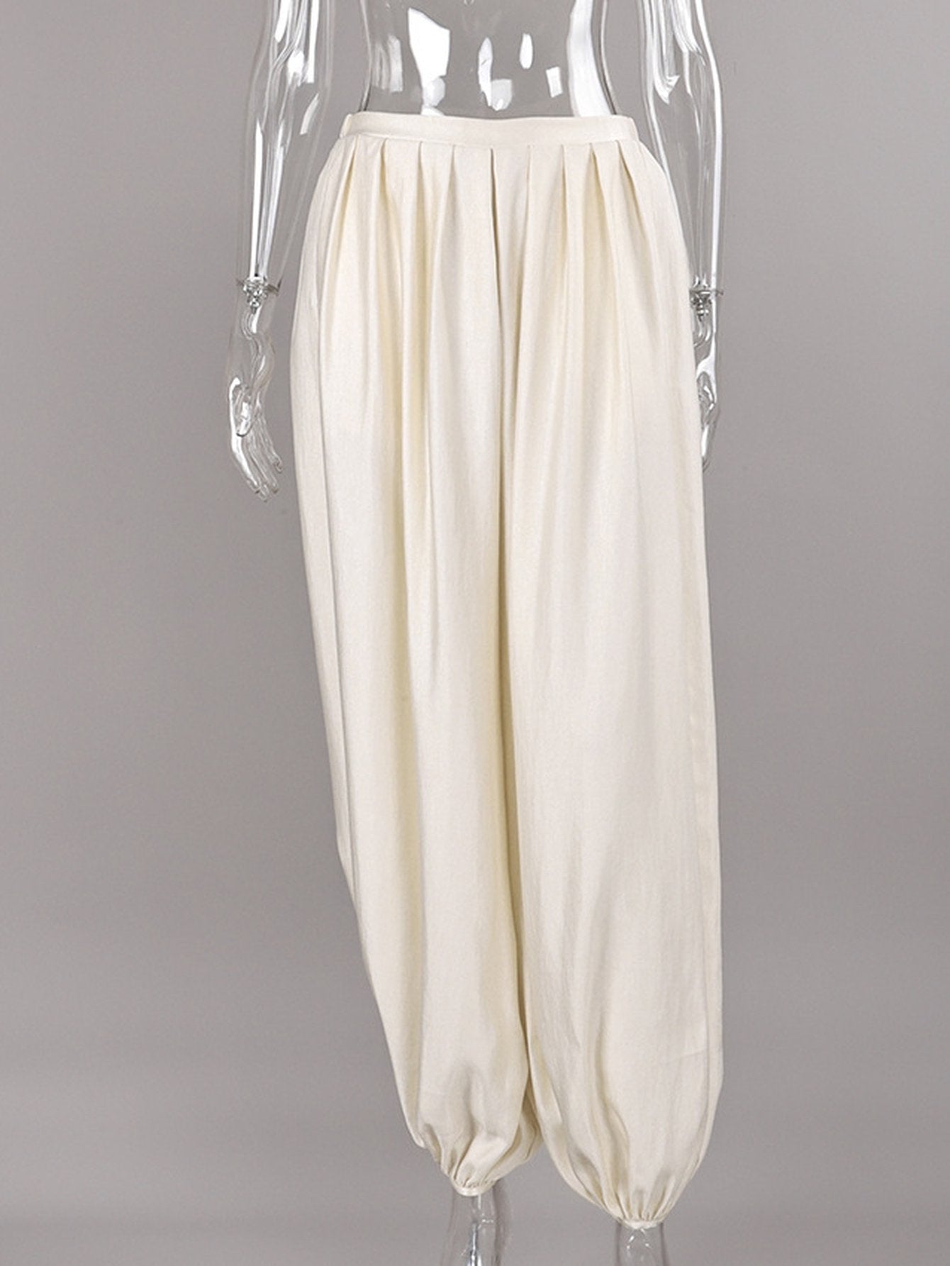 High Waisted Pleated Harem Pants