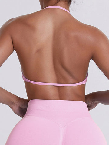 Seamless Halter Neck Sports Bra