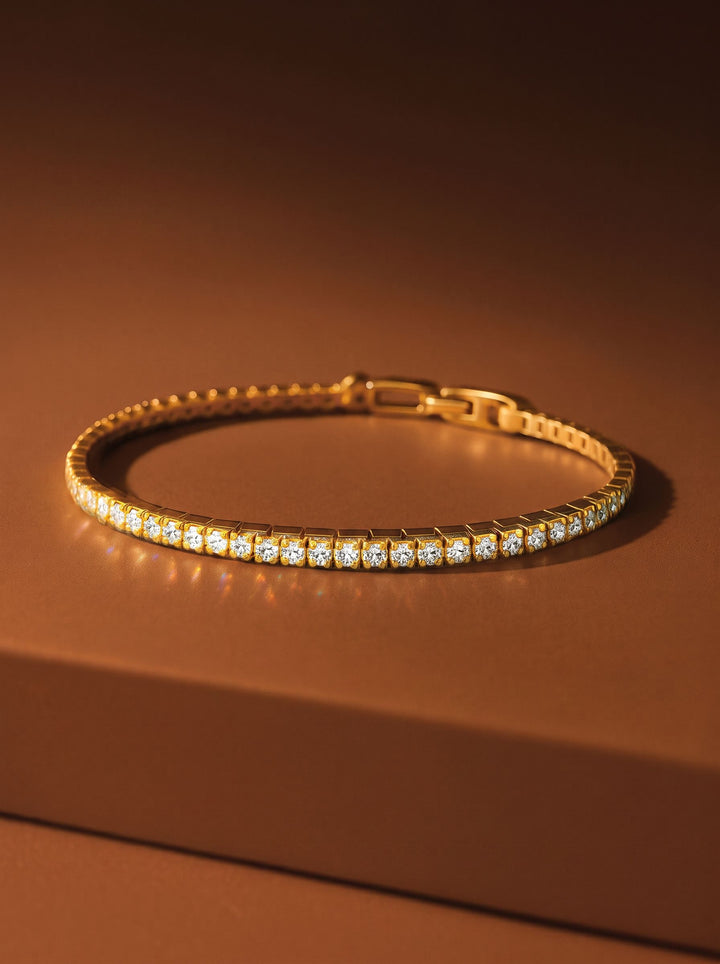 Dainty Gold Cubic Zirconia Tennis Bracelet