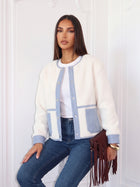 Cozy Contrast Trim Sherpa Jacket