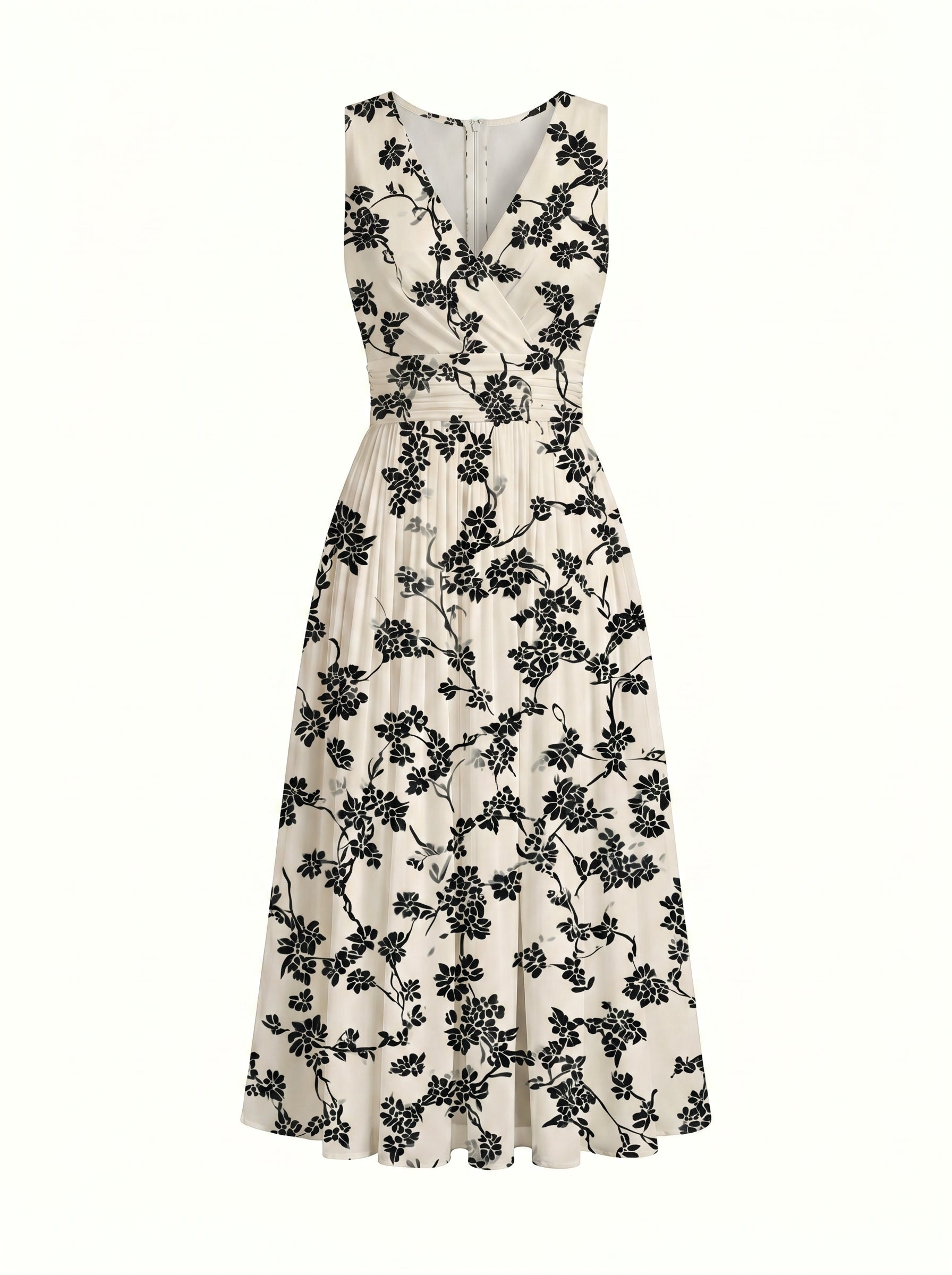 CORINNE
Floral Print V Neck A Line Midi Dress