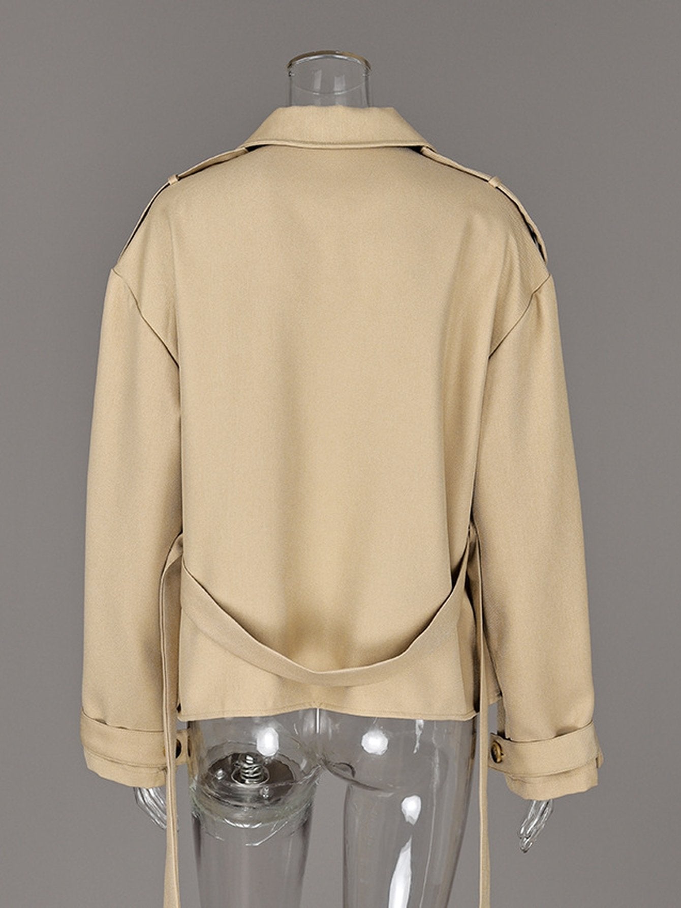 Elegant Belted Cropped Trench Coat