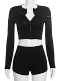 Slim Fit Hook Eye Short Set