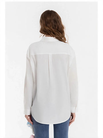 Oversized Graphic Printed Button Up Shirt