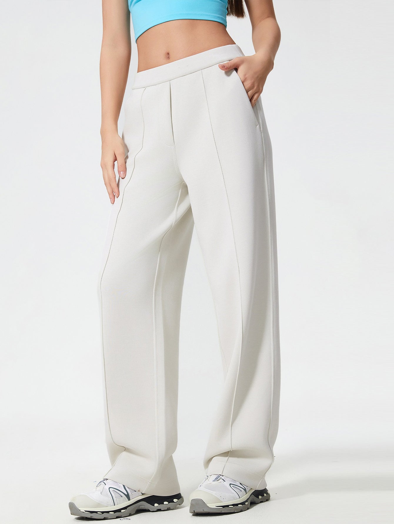 Cooling Fabric Straight Leg Active Pants-Multicolor