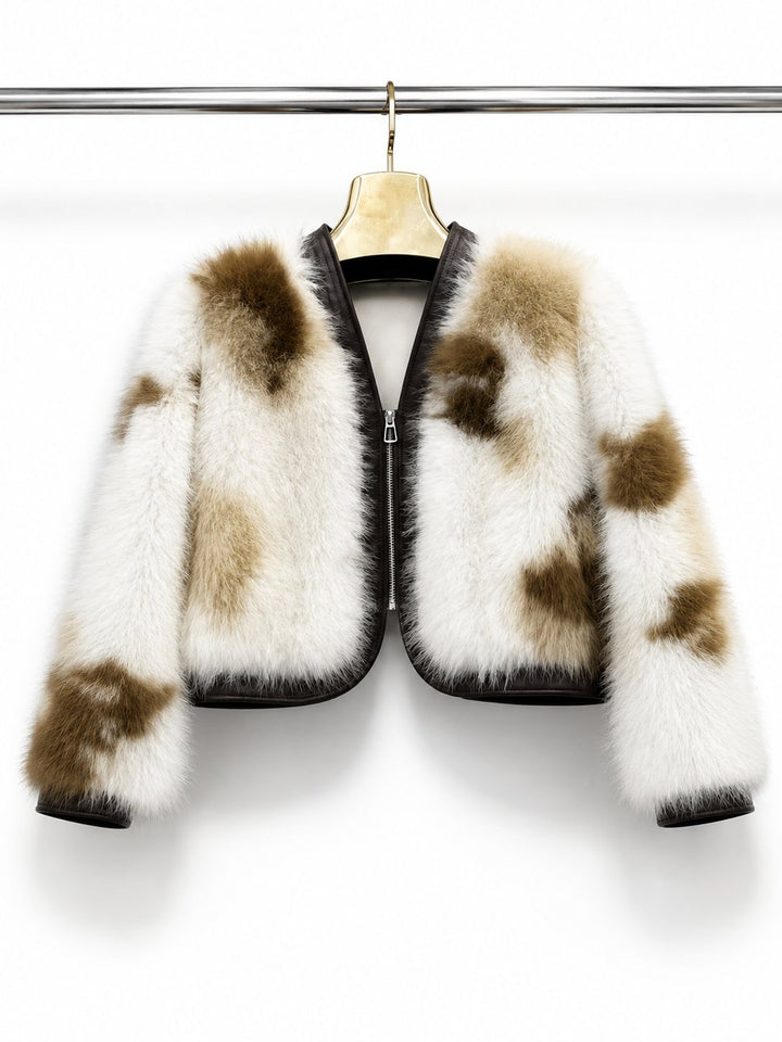 Plush Cropped Faux Fur Jacket