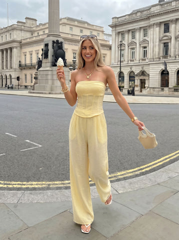Corset Top Wide Leg Pant Set