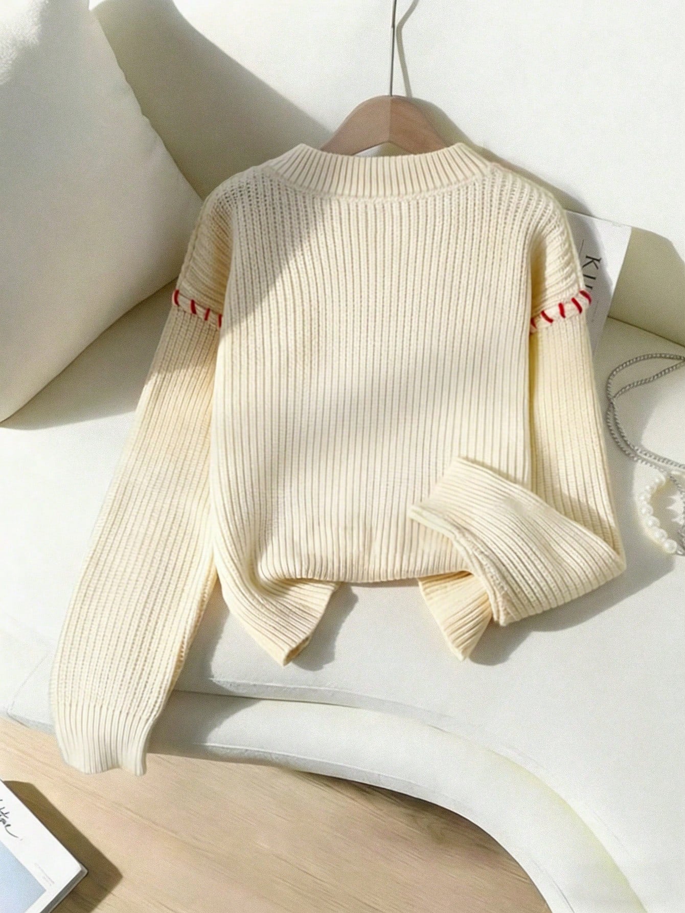 Graphic Embroidered Crewneck Knit Sweater
