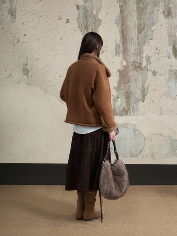 Cozy Faux Suede Sherpa Jacket
