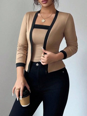 Elegant Colorblock Fitted Pant Set