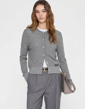Round Neck Wool Cardigan