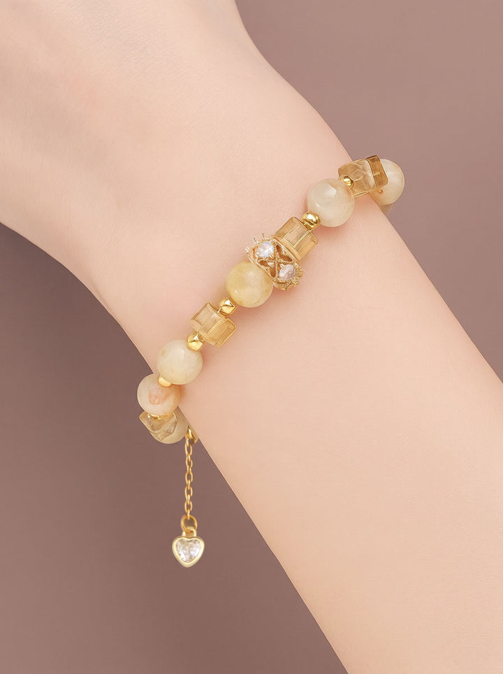 Elegant Crystal Beaded Charm Bracelet