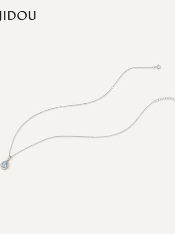 Elegant Teardrop Crystal Pendant Necklace