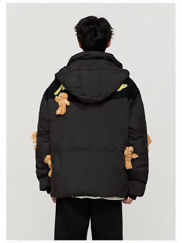 Playful Teddy Bear Puffer Jacket