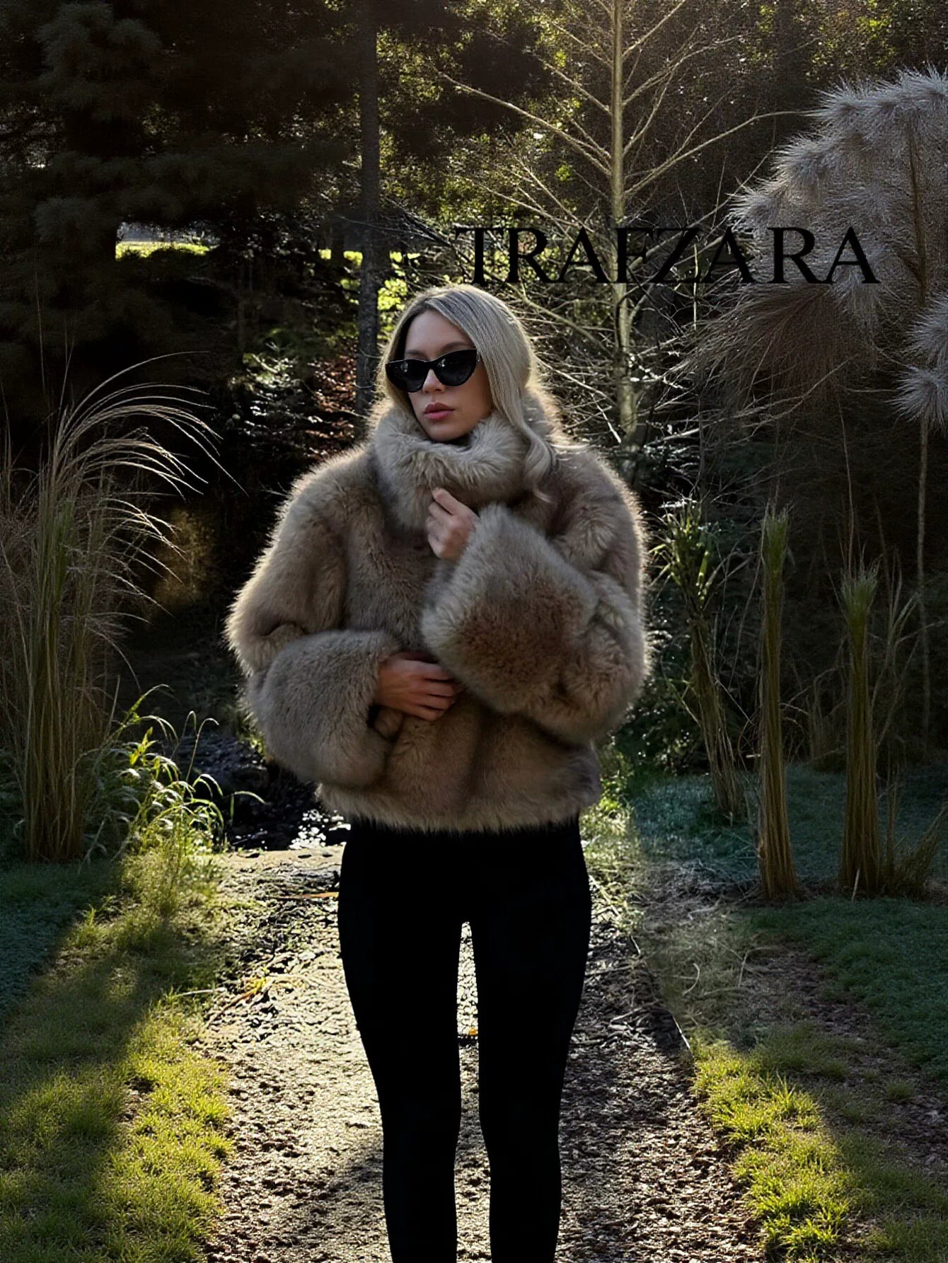 Cozy Plush High Neck Faux Fur Coat