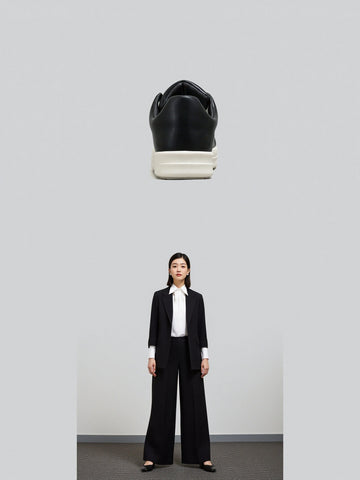 Leather Toe Cap Casual Sneakers