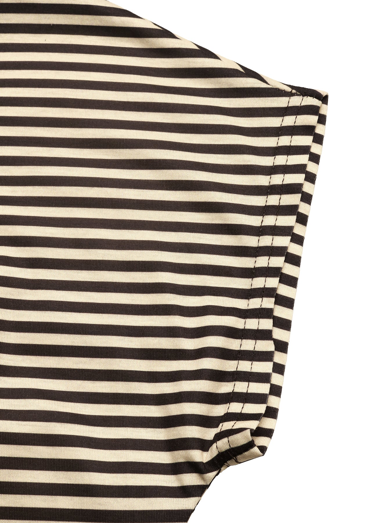 One Shoulder Striped Chic T-shirt-Multicolor