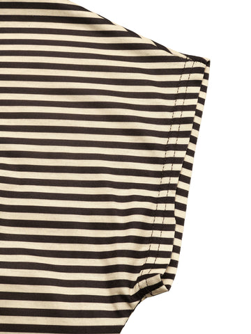 One Shoulder Striped Chic T-shirt-Multicolor