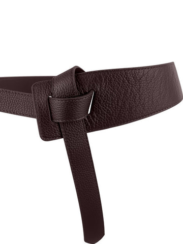 Modern Red Leather Knot Belt