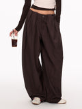 High Waisted Pleated Wide Leg Trousers