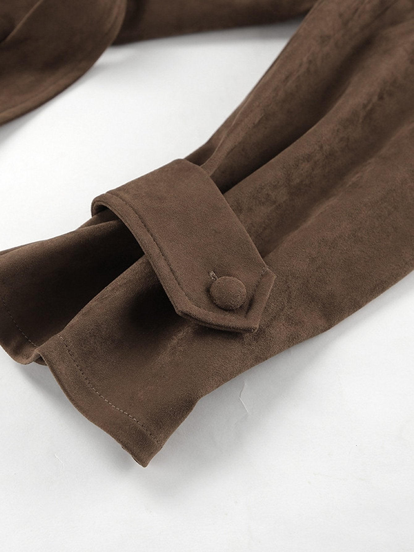 Belted Suede Notch Collar Jacket
