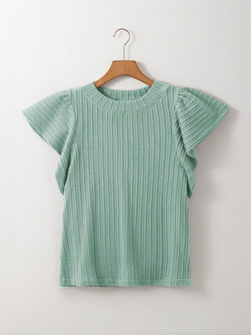Relaxed Fit Flutter Sleeve Blouse