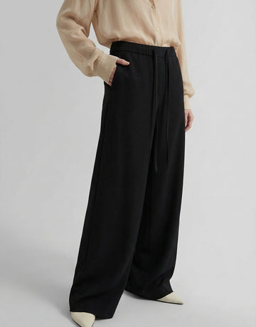 Wool Blend Relaxed Trousers