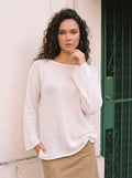 Oversized Lightweight Boat Neck Knit Sweater