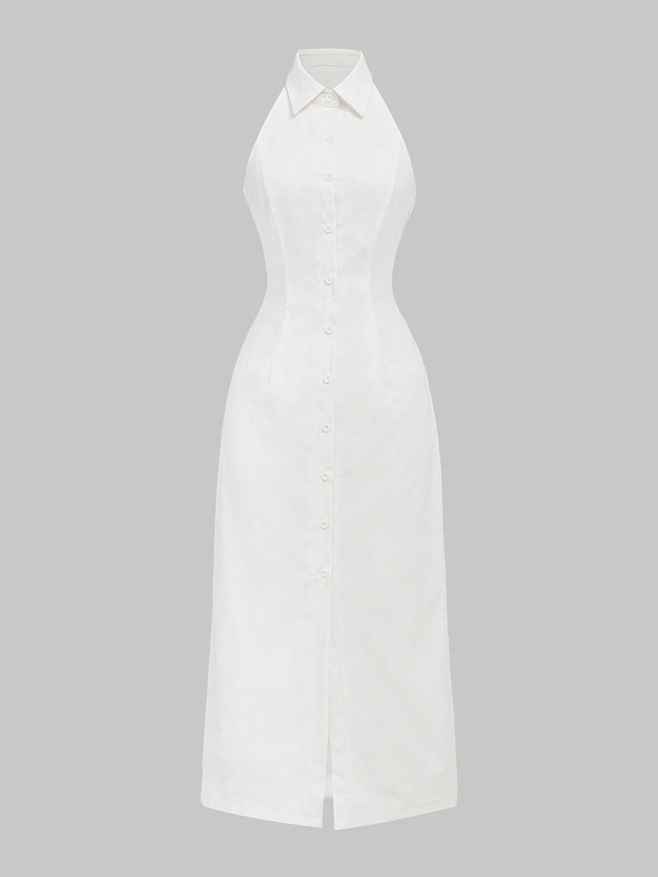 Button-Front Slit Resort Maxi Dress-Multicolor