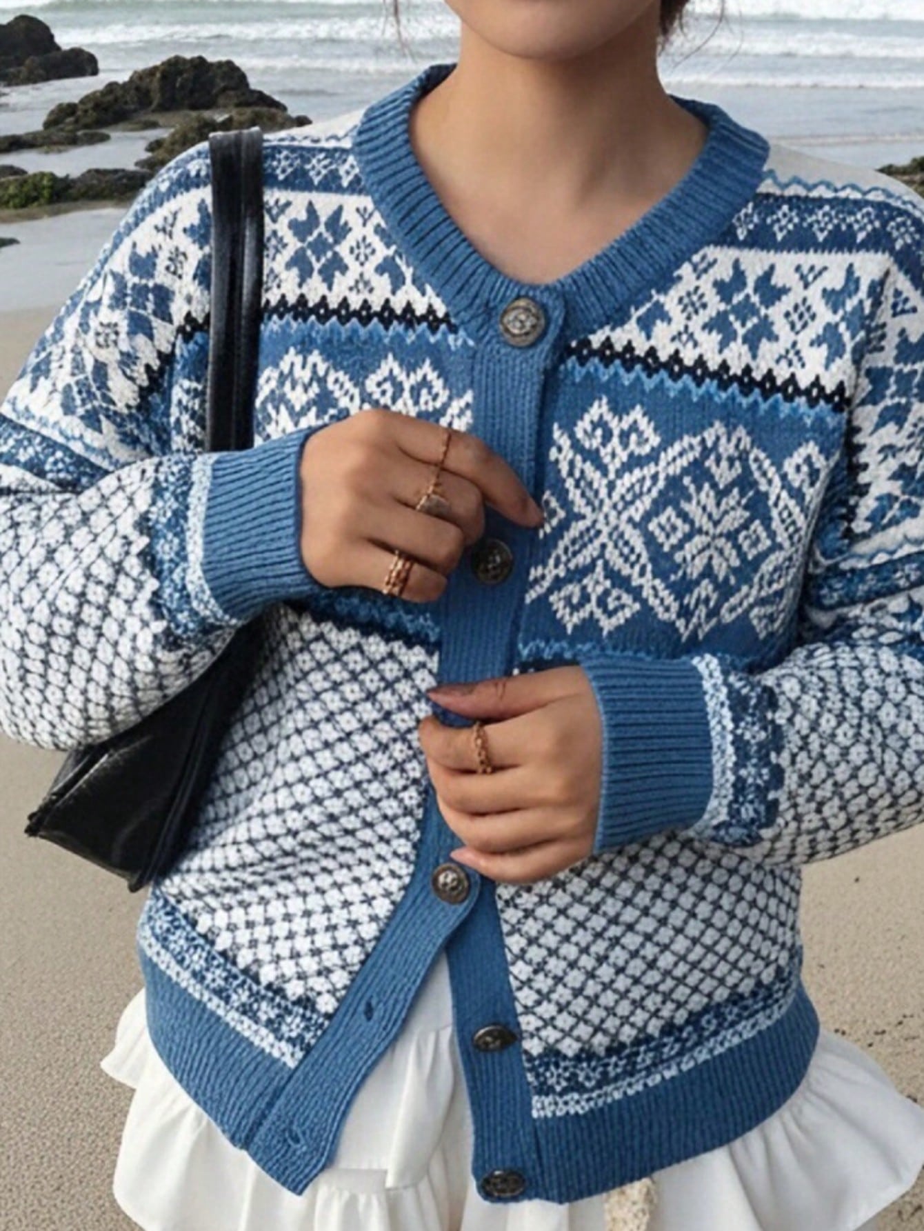 Cozy Fair Isle Button Down Cardigan