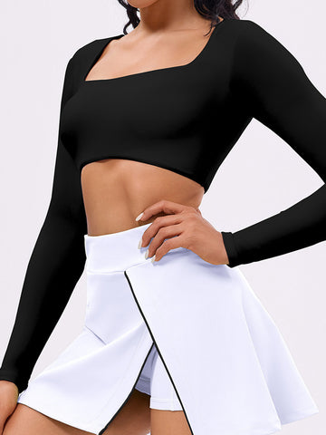 Seamless Square Neck Long Sleeve Yoga Top