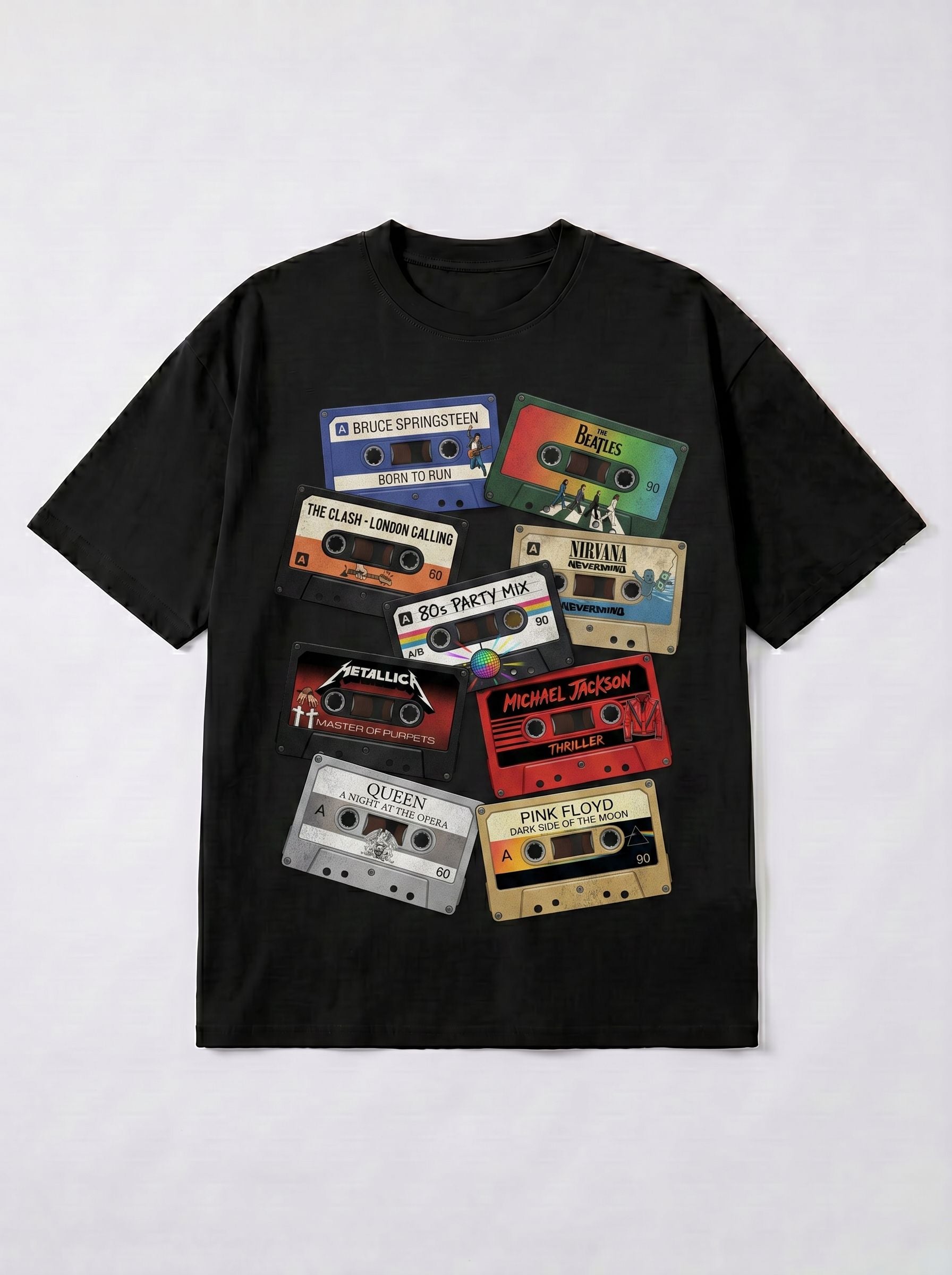Vintage Cassette Graphic Cotton T-Shirt