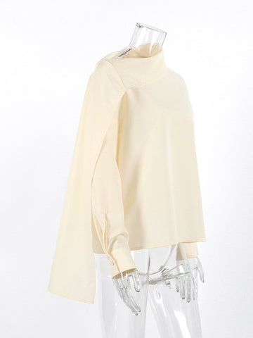 Elegant Asymmetric Split Sleeve Chiffon Blouse