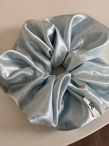 Silky Soft Pastel Blue Hair Scrunchie