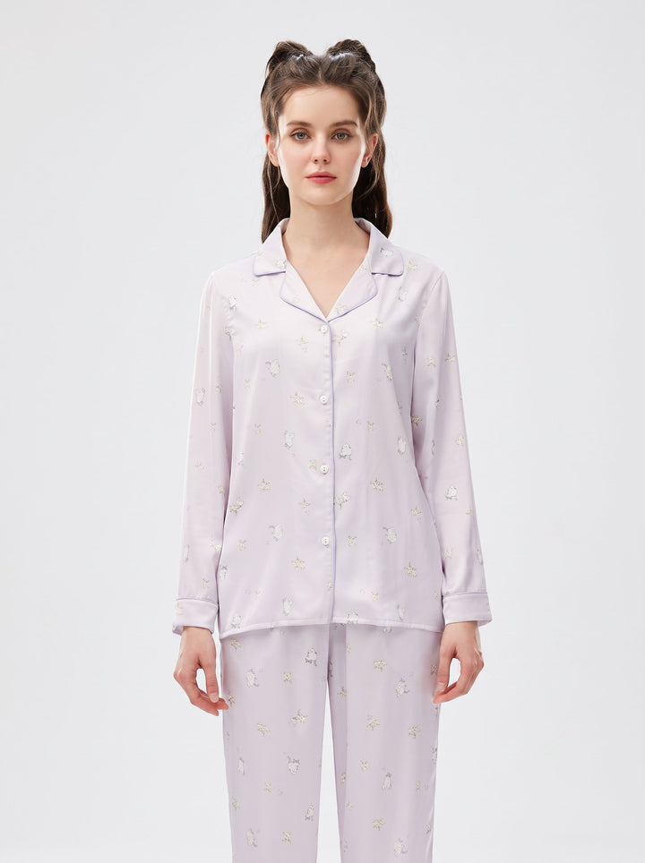 Soft Floral Button Down Pajama Set