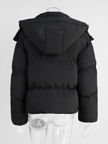 Cropped Hooded Puffer Jacket