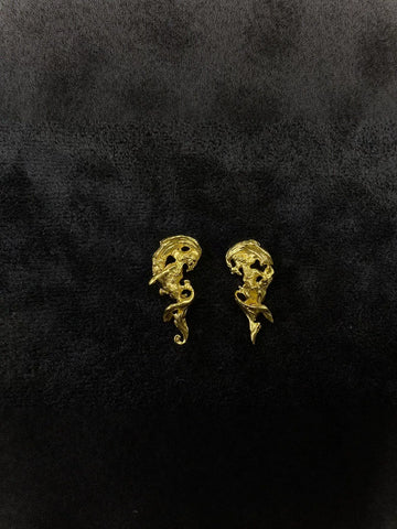 Abstract Sculptural Gold Statement Earrings