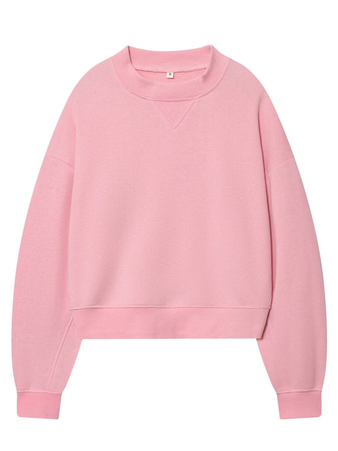 Oversized Pink Crewneck Pullover Sweatshirt