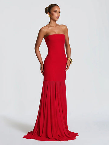 Halter Neck Sheer Panel Elegant Maxi Dress