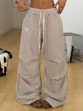 Striped Low Rise Wide Leg Pants