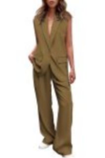 Sleeveless Blazer Tailored Trouser Set