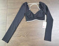 Backless Long Sleeve Yoga Crop Top