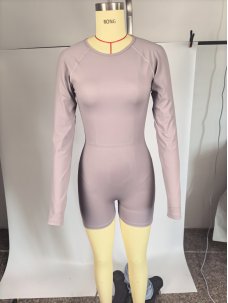 Seamless Long Sleeve Workout Romper