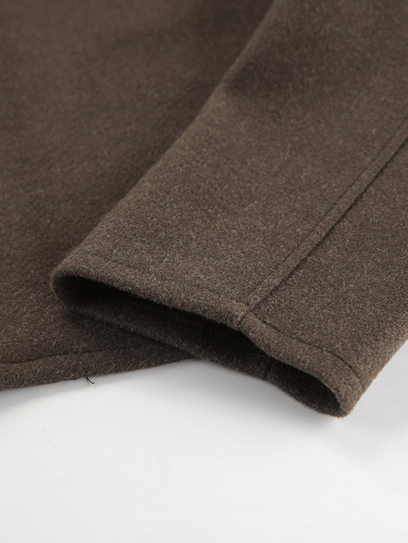 Cropped Minimalist Brown Wool Jacket