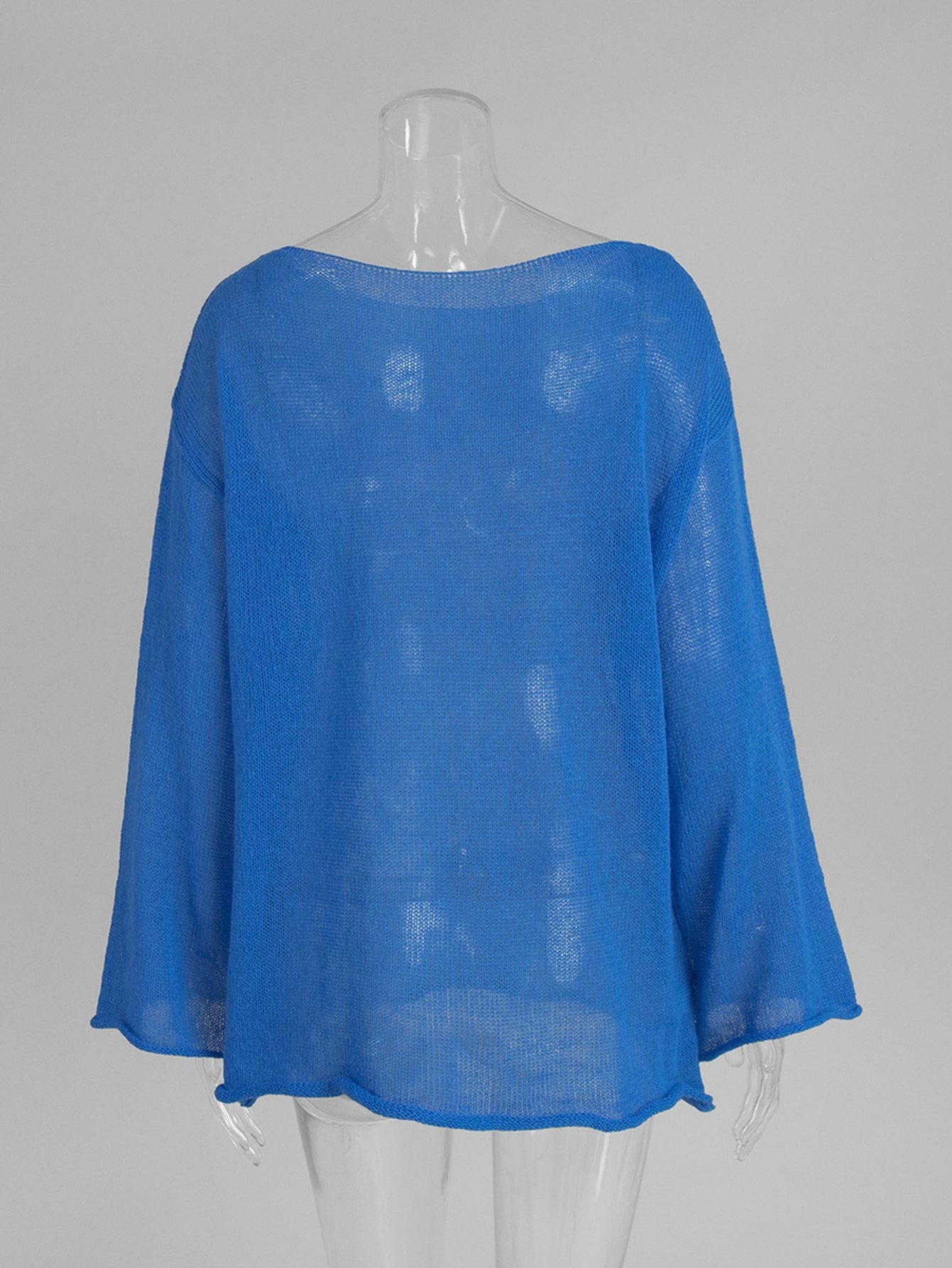 Oversized Lightweight Boat Neck Knit Sweater