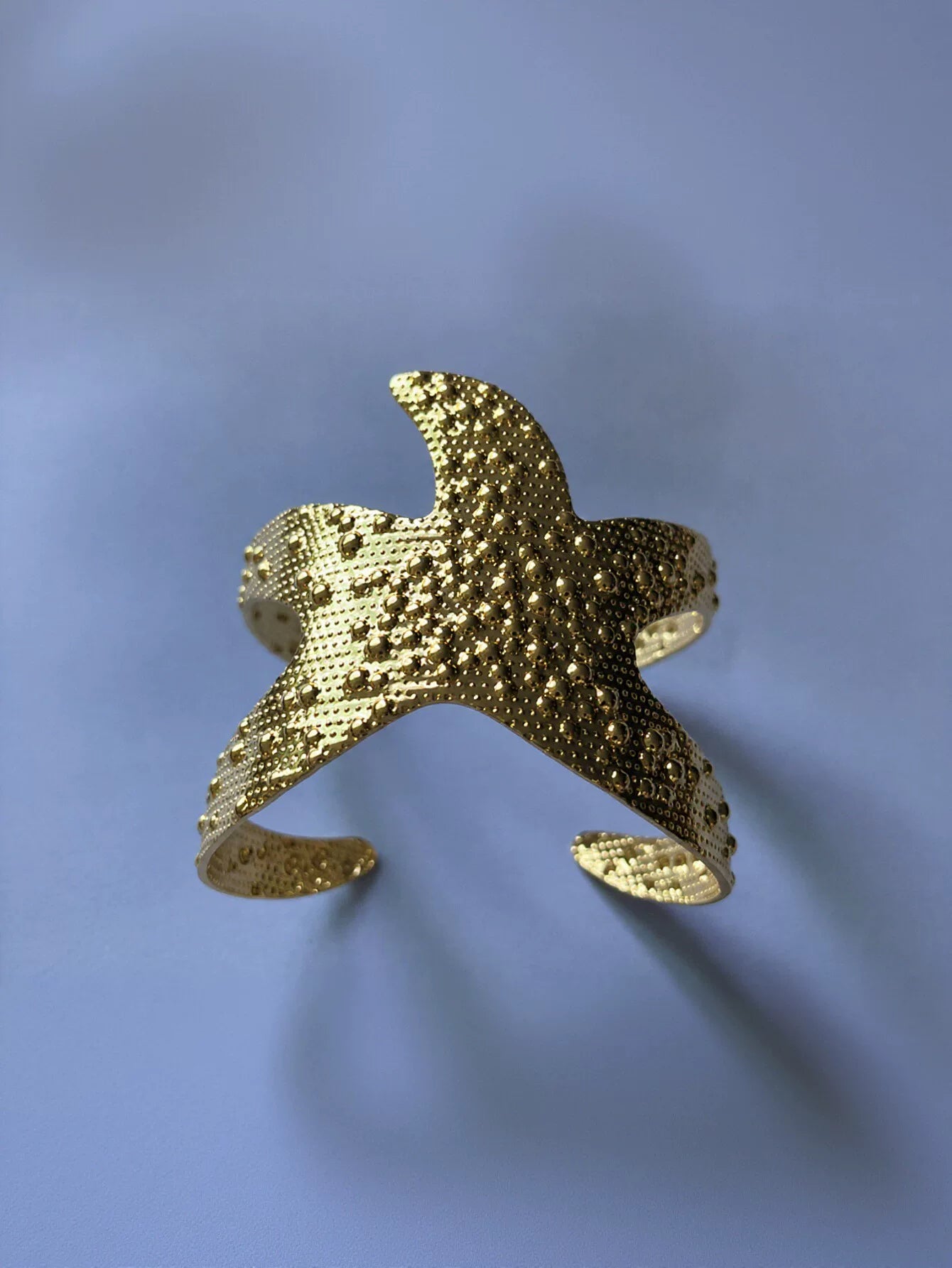Gold Textured Starfish Cuff Bracelet